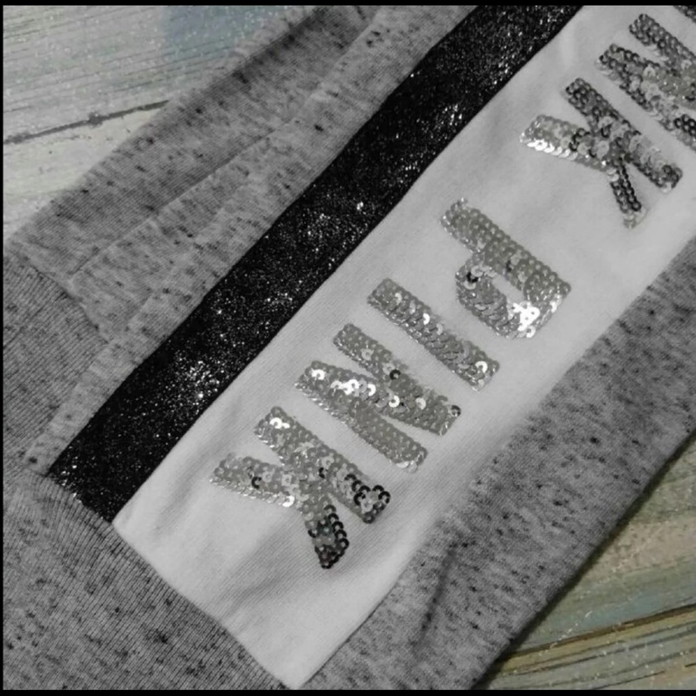 VS PINK BLING GREY SKINNY JOGGERS NWT - Picture 5 of 5